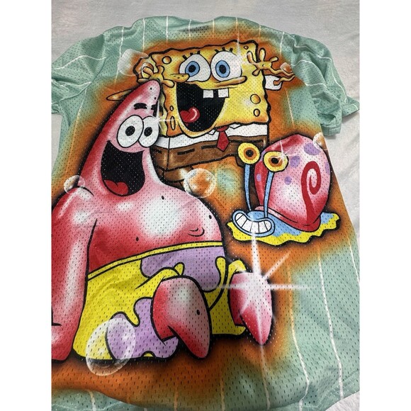 SpongeBob SquarePants Nickelodeon #99 Baseball Jersey Teal Blue • Medium - Picture 8 of 8